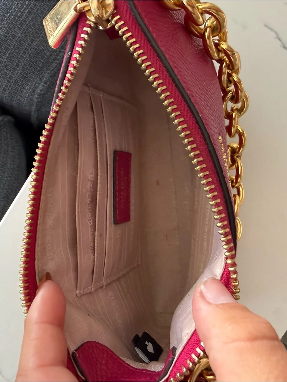 Kate Spade New York Pink Jolie Small Convertible Pebbled Leather Bag